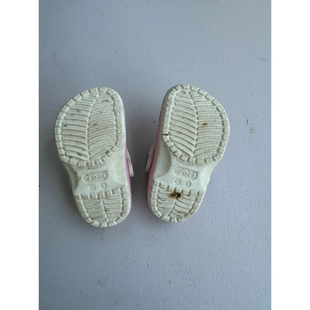 Crocs Kids Toddler Girl Pink White Summer Ready Classic Clogs 5